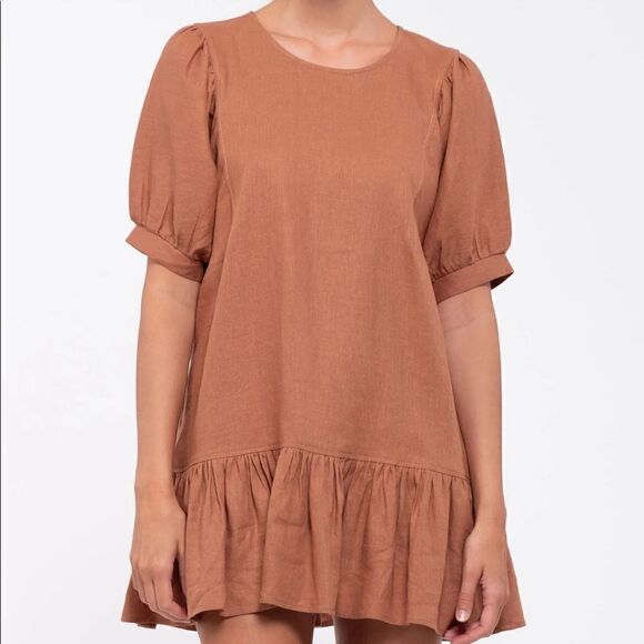 Moon River Drop Waist Dress with Bottom Shirring and Back Ribbon Detail size L - Picture 1 of 16
